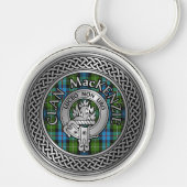 Clan MacKenzie Crest & Tartan Knot Sleutelhanger (Voorkant)