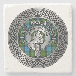 Clan MacKenzie Crest & Tartan Knot Stenen Onderzetter