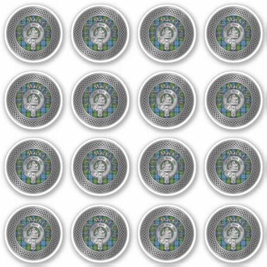 Clan MacKenzie Crest & Tartan Knot Sticker (Voorkant)
