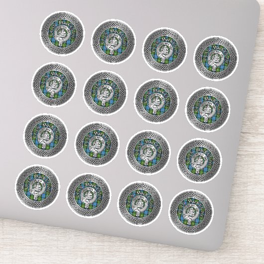 Clan MacKenzie Crest & Tartan Knot Sticker (Detail)