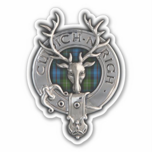 Clan MacKenzie Crest & Tartan Sticker (Voorkant)