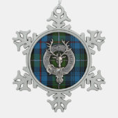 Clan MacKenzie Crest & Tartan Tin Sneeuwvlok Ornament (Voorkant)