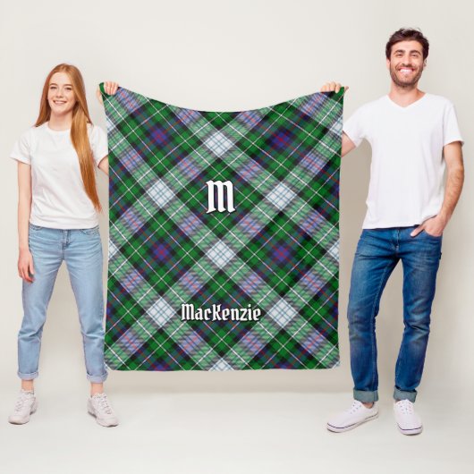Clan MacKenzie Dress Tartan Fleece Blanket (In situ)