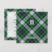 Clan MacKenzie Dress Tartan Kaart (Voorkant / Achterkant)