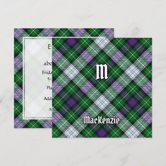 Clan MacKenzie Dress Tartan Kaart (Voorkant / Achterkant)