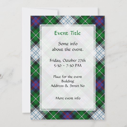Clan MacKenzie Dress Tartan Uitnodiging (Achterkant)