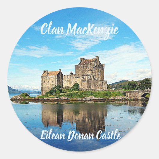 Clan MacKenzie Eilean Donan Castle Scotland Ronde Sticker (Voorkant)