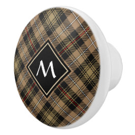 Clan MacKenzie Hunting Brown Tartan Ceramic Knob Keramische Knop