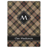 Clan MacKenzie Hunting Brown Tartan Clipboard Klembord (Achterkant)