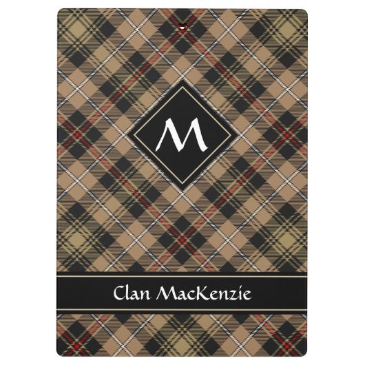Clan MacKenzie Hunting Brown Tartan Clipboard Klembord (Achterkant)