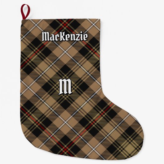 Clan MacKenzie Hunting Brown Tartan Grote Kerstsok (Voorkant)