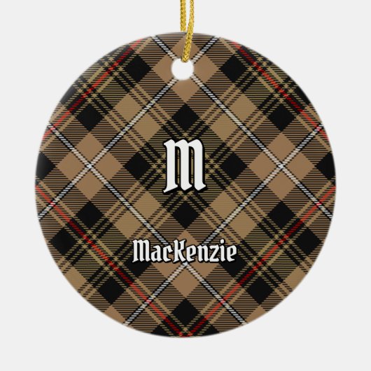 Clan MacKenzie Hunting Brown Tartan Keramisch Ornament (Voorkant)