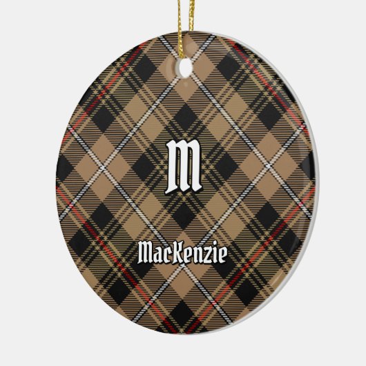 Clan MacKenzie Hunting Brown Tartan Keramisch Ornament (Links)