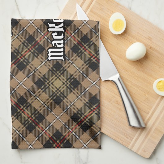 Clan MacKenzie Hunting Brown Tartan Kitchen Towel Theedoek (Quarter Fold)