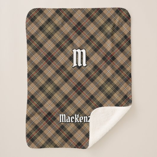 Clan MacKenzie Hunting Brown Tartan Sherpa Blanket Deken (Voorkant)