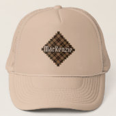 Clan MacKenzie Hunting Brown Tartan Trucker Hat Trucker Pet (Voorkant)