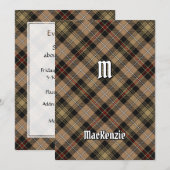 Clan MacKenzie Hunting Brown Tartan Uitnodiging (Voorkant / Achterkant)