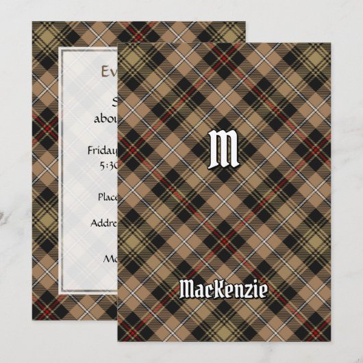 Clan MacKenzie Hunting Brown Tartan Uitnodiging (Voorkant / Achterkant)