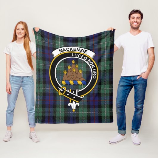 Clan MacKenzie Modern Blue Tartan Pset Fleece Deken (In situ)