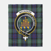 Clan MacKenzie Modern Blue Tartan Pset Fleece Deken (Voorkant)