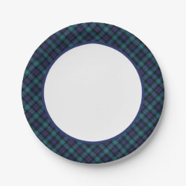 Clan Mackenzie Modern Tartan Border Papieren Bordje
