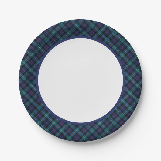 Clan Mackenzie Modern Tartan Border Papieren Bordje (Voorkant)