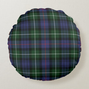Clan MacKenzie Plaid Paars Groen Geruit Tartan Rond Kussen