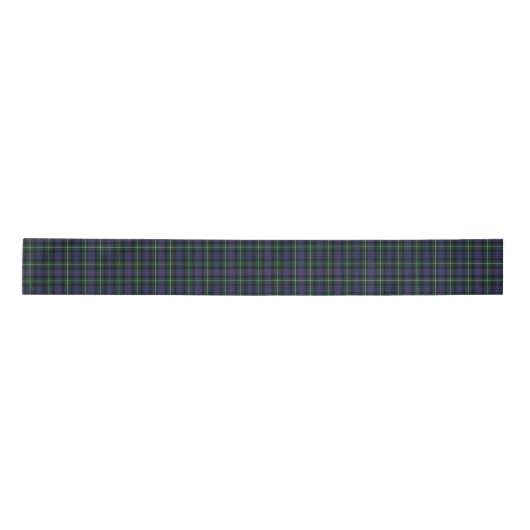Clan MacKenzie Plaid Tartan Groene Paarse Check Satijnen Lint (Voorkant)