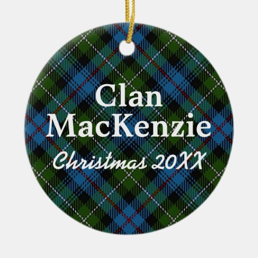 Clan MacKenzie Scottish Tartan Keramisch Ornament (Voorkant)