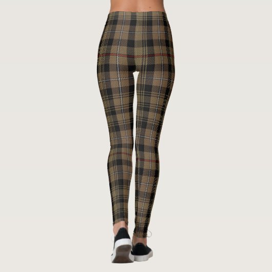 Clan Mackenzie Scottish Tartan Leggings Brown Gray (Achterkant)