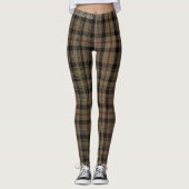 Clan Mackenzie Scottish Tartan Leggings Brown Gray (Voorkant)