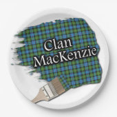 Clan MacKenzie Scottish Tartan Paint Brush Papieren Bordje (Voorkant)
