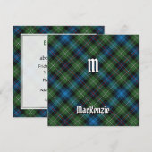 Clan MacKenzie Tartan Kaart (Voorkant / Achterkant)