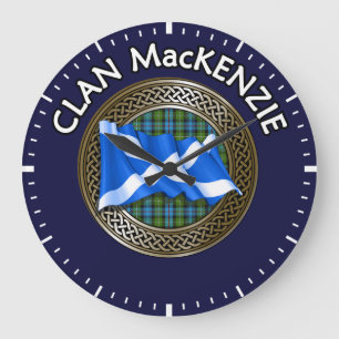 Clan MacKenzie Tartan Knot & Flag Grote Klok