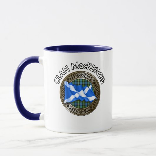 Clan MacKenzie Tartan Knot & Flag Mok (Links)