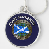 Clan MacKenzie Tartan Knot & Flag Sleutelhanger (Voorkant)