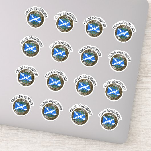 Clan MacKenzie Tartan Knot & Flag Sticker (Detail)