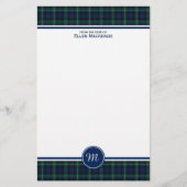 Clan Mackenzie Tartan Monogram briefpapier (Voorkant)
