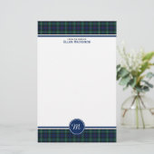 Clan Mackenzie Tartan Monogram briefpapier (Staand voorkant)