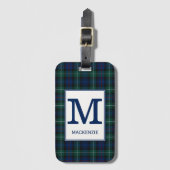 Clan Mackenzie Tartan Monogrammed Bagagelabel (Voorkant (verticaal))