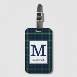 Clan Mackenzie Tartan Monogrammed Bagagelabel