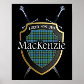 Clan MacKenzie Tartan Scottish Shield & Swords Poster (Voorkant)