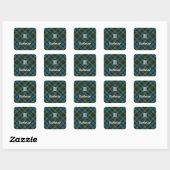 Clan MacKenzie Tartan Square Sticker (Vel)