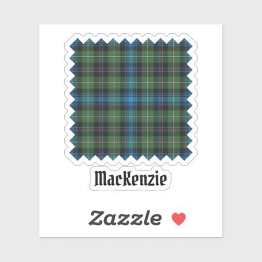 Clan MacKenzie Tartan Sticker (Vel)