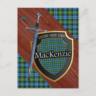 Clan MacKenzie Tartan Sword & Shield Briefkaart