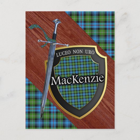 Clan MacKenzie Tartan Sword & Shield Briefkaart (Voorkant)