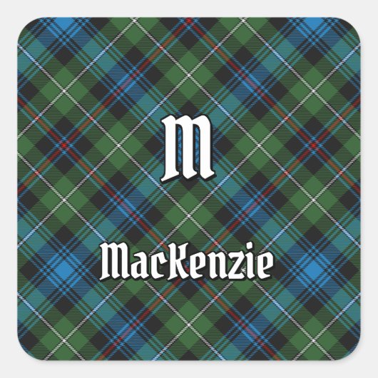 Clan MacKenzie Tartan Vierkante Sticker (Voorkant)