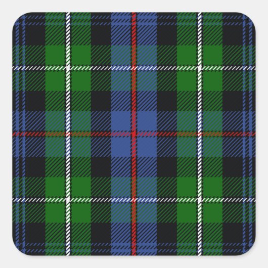 Clan MacKenzie Tartan Vierkante Sticker (Voorkant)