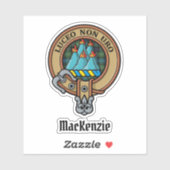 Clan MacKenzie Wapen over Schotse Ruit Sticker (Vel)