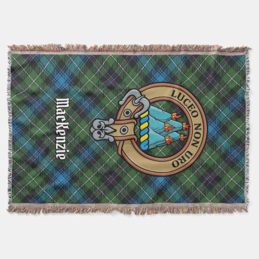Clan MacKenzie Wapen over Tartan Deken (Voorkant)